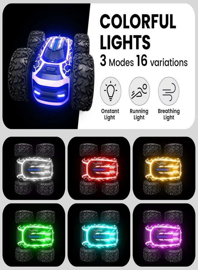 Tecnock Remote Control Car for Boys 4-7, 2.4GHz RC Stunt Car for Kids, 360° Rotating Double Sided RC Cars with LED Lights, Toys Gifts for Boys and Girls - Image 3